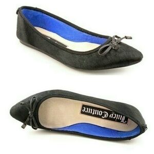 Juicy couture black scarlett calf hair flats